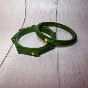 Green Splendette Bangle Bracelet Set Midi and Slim in Duchess Size